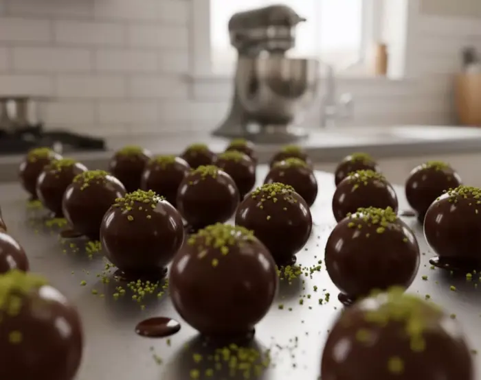 French Pistachio Hot Chocolate Bomb – Viral 70% Dark Melt Experience