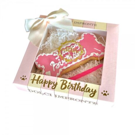 Pink Birthday Girl Biscuit για Σκύλους – Handmade Dog Treat