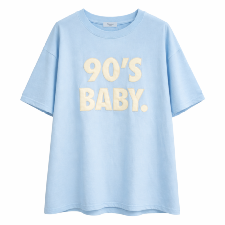 90’s Baby Oversized Tee | Sky Blue Cream