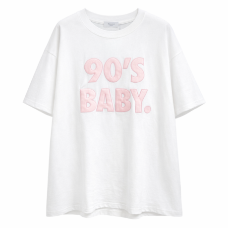90’s Baby Oversized Tee | White Pink