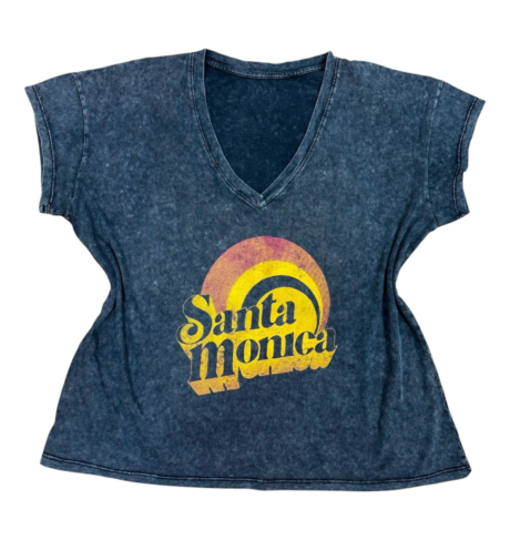 Santa Monica Washed Tee | Vintage V-Neck
