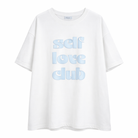 Self Love Oversized Tee | White Blue Clean Girl